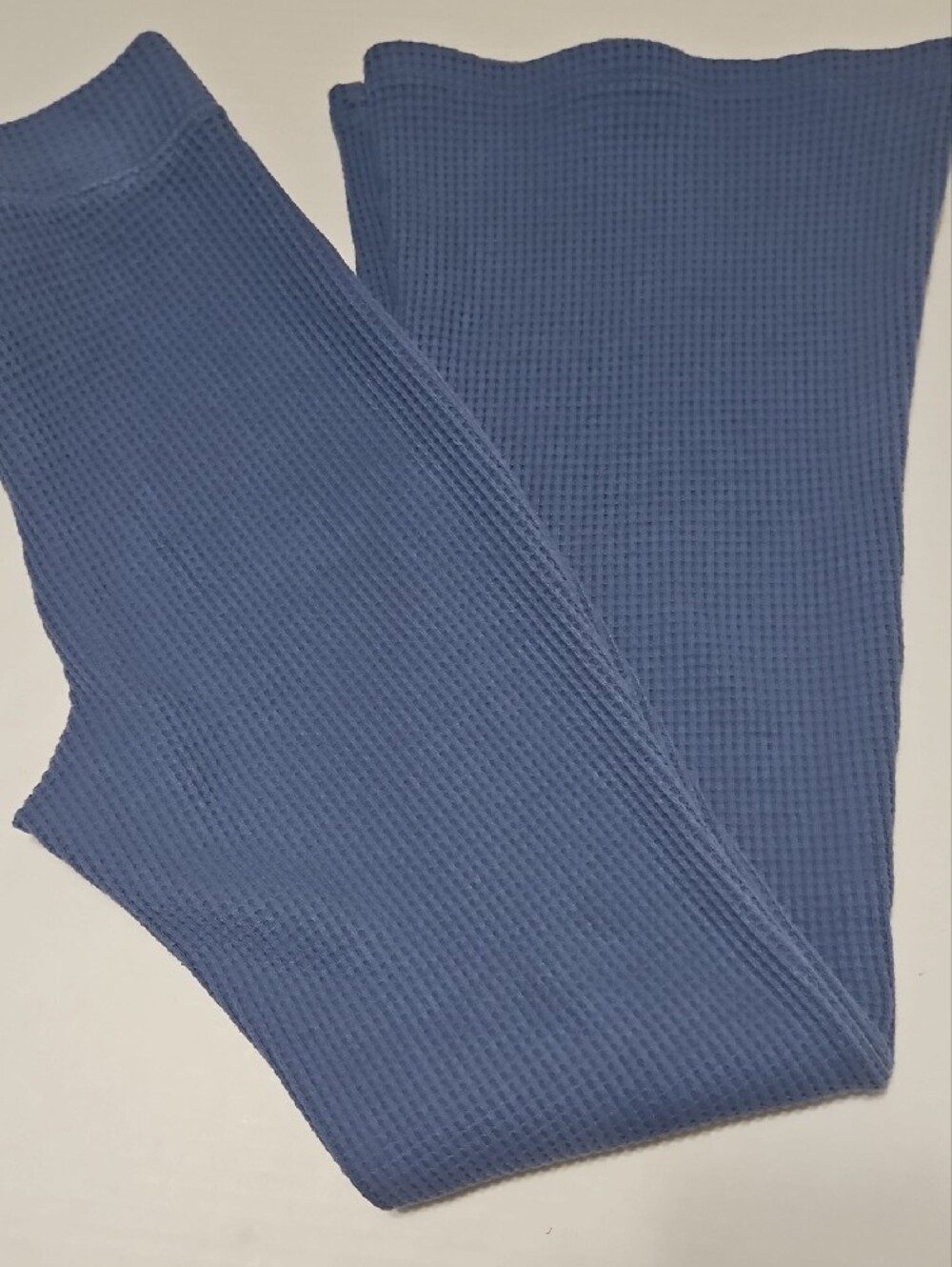aerie Waffle Knit Blue Ribbed Flare Leg Pants Size S